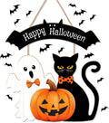 Happy Halloween Wreath Door Sign - Spooky Outdoor Decorations