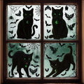 4 Sheets Halloween Window Stickers Black Cat Horror Gothic Decor Set