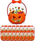 20 Pcs Pumpkin Halloween Trick or Treat Sweet Gift Bags with Handle for Kids