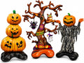 3 Pcs Giant Inflatable Halloween Balloons Pumpkin Ghost Tree Foil Party Decor