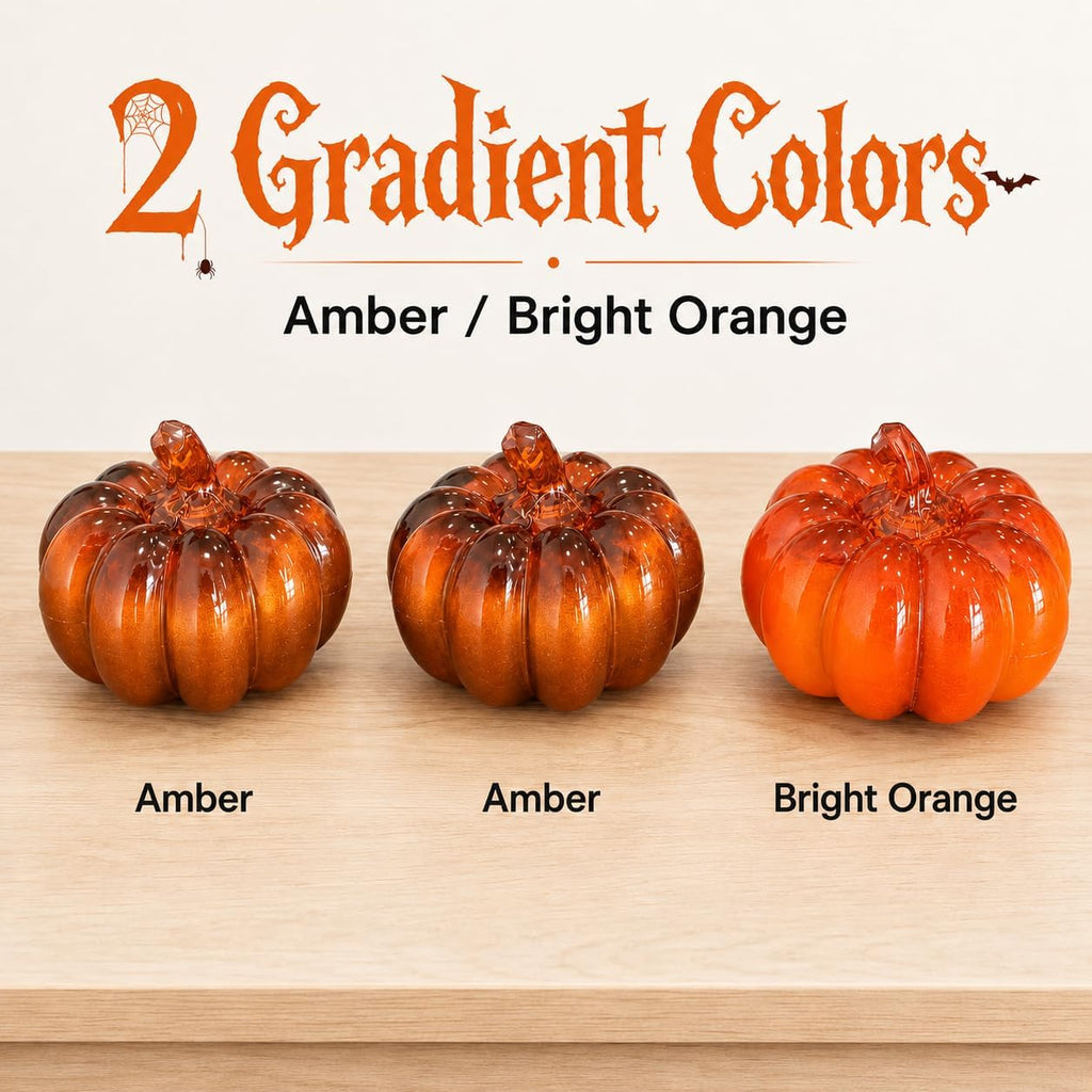 LED Light Up Pumpkins & Maple Leaves Set - Fall Halloween Autumn Home Decor