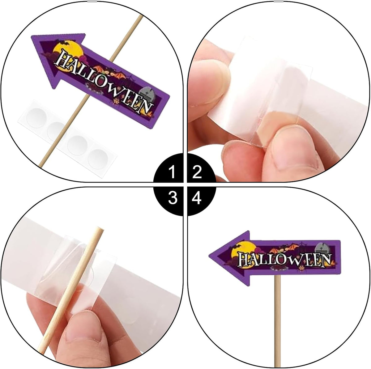 30 PCS Halloween Photo Booth Props Fun Party Selfie Game Decoration Kit