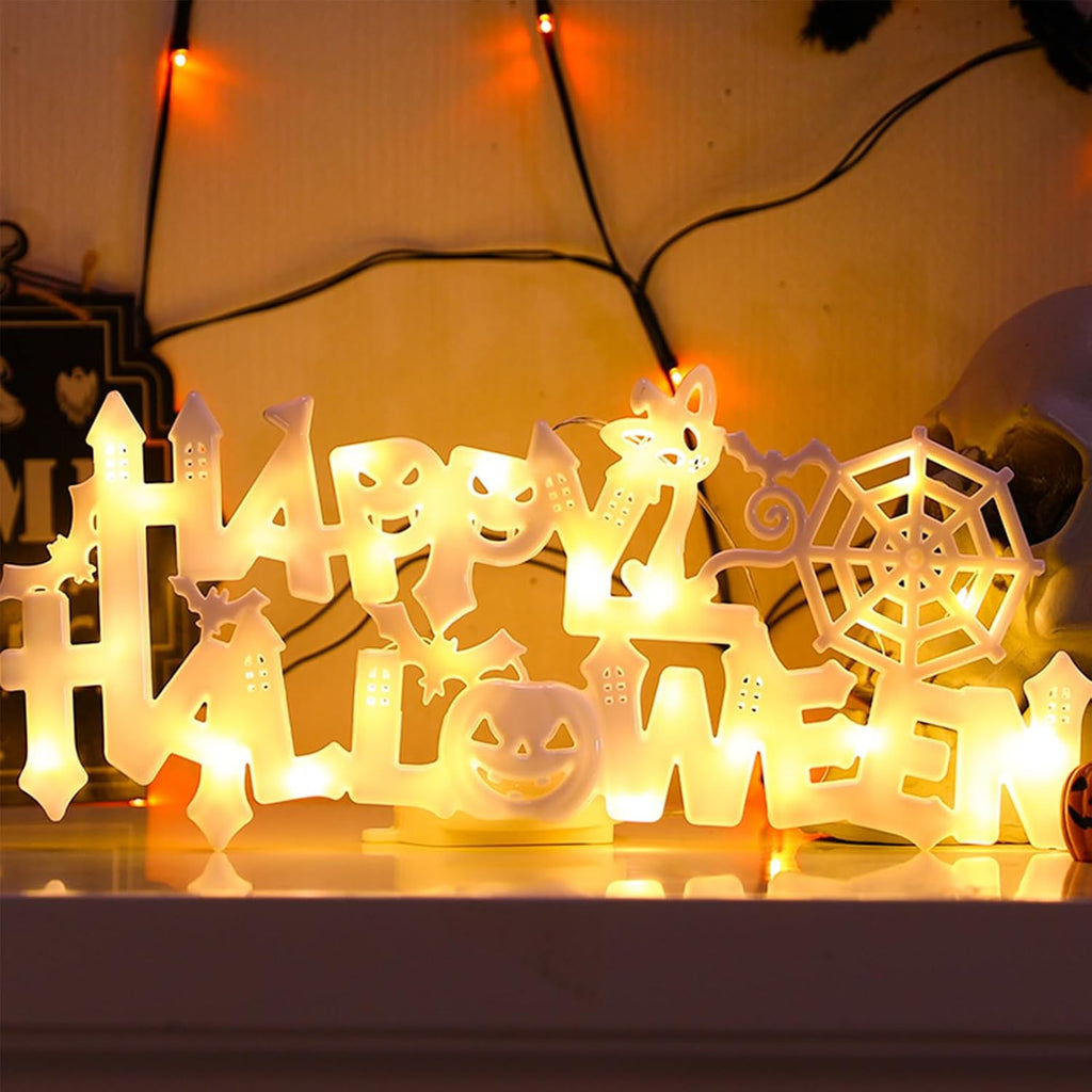 Halloween Neon Window Lights LED Hanging Sign Warm Light Indoor Outdoor Decor
