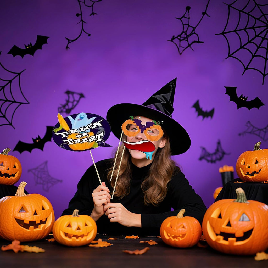 30 PCS Halloween Photo Booth Props Fun Party Selfie Game Decoration Kit