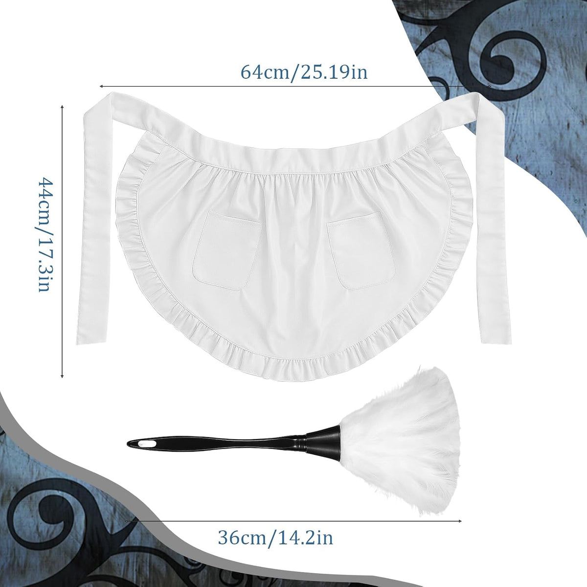 6 Pcs Maid Costume Accessories Set - Halloween Dress Up Outfit for Women