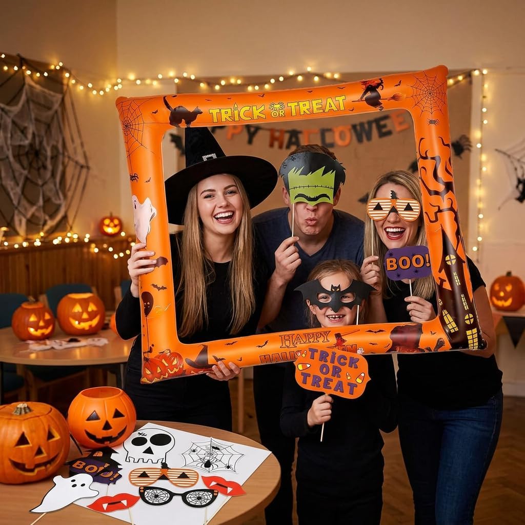 23 Pcs Halloween Photo Booth Props Inflatable Frame Party Accessories Kit